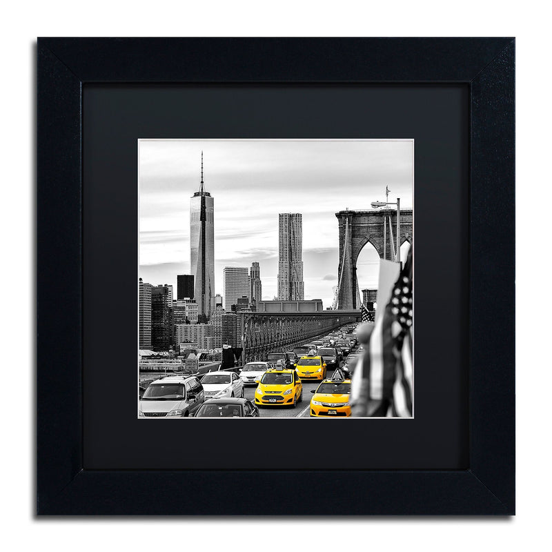 Trademark Fine Art Philippe Hugonnard 'Taxis in New York' 11" x 11" Matted Framed Art Print (190836121168)