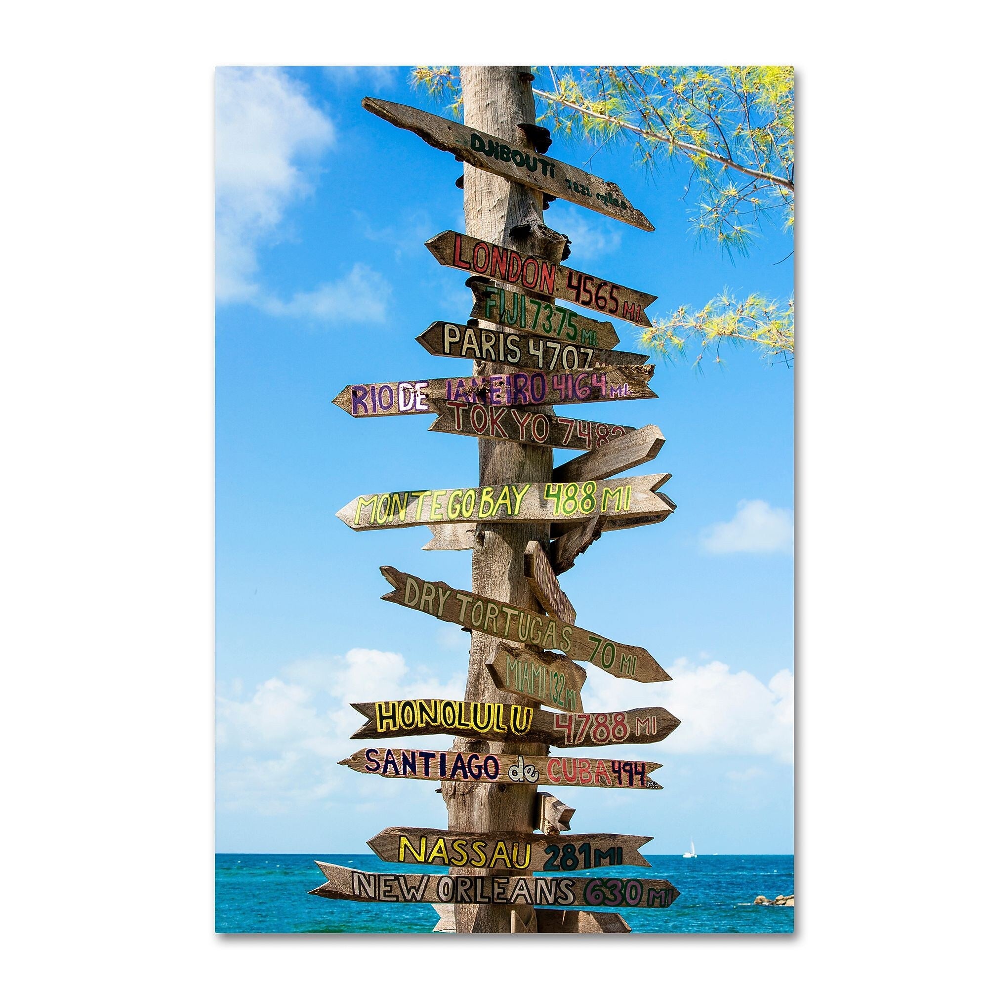Trademark Fine Art Philippe Hugonnard 'Destination Signs' 12" x 19" Canvas Stretched (190836051236)