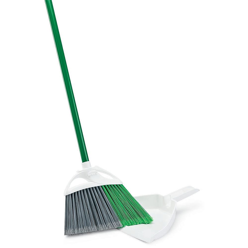 Libman Precision 11" Angle Broom with Dust Pan Set, 4 Sets/Carton (206)