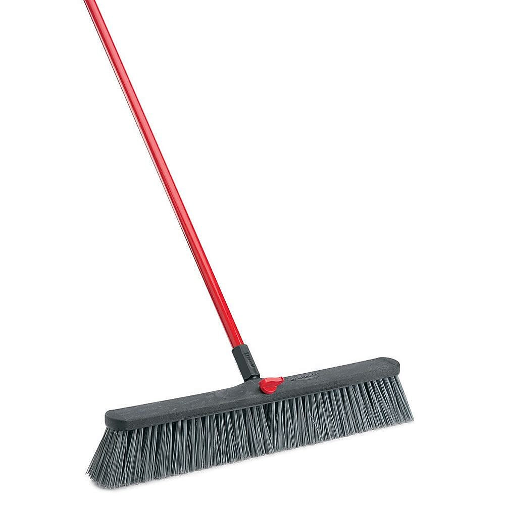 Libman 24” Rough Surface Push Broom, Steel Handle, 4/Pack (879)