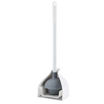 Libman Premium Extra Long Flange Toilet Plunger & Caddy, 4/Carton (0598)