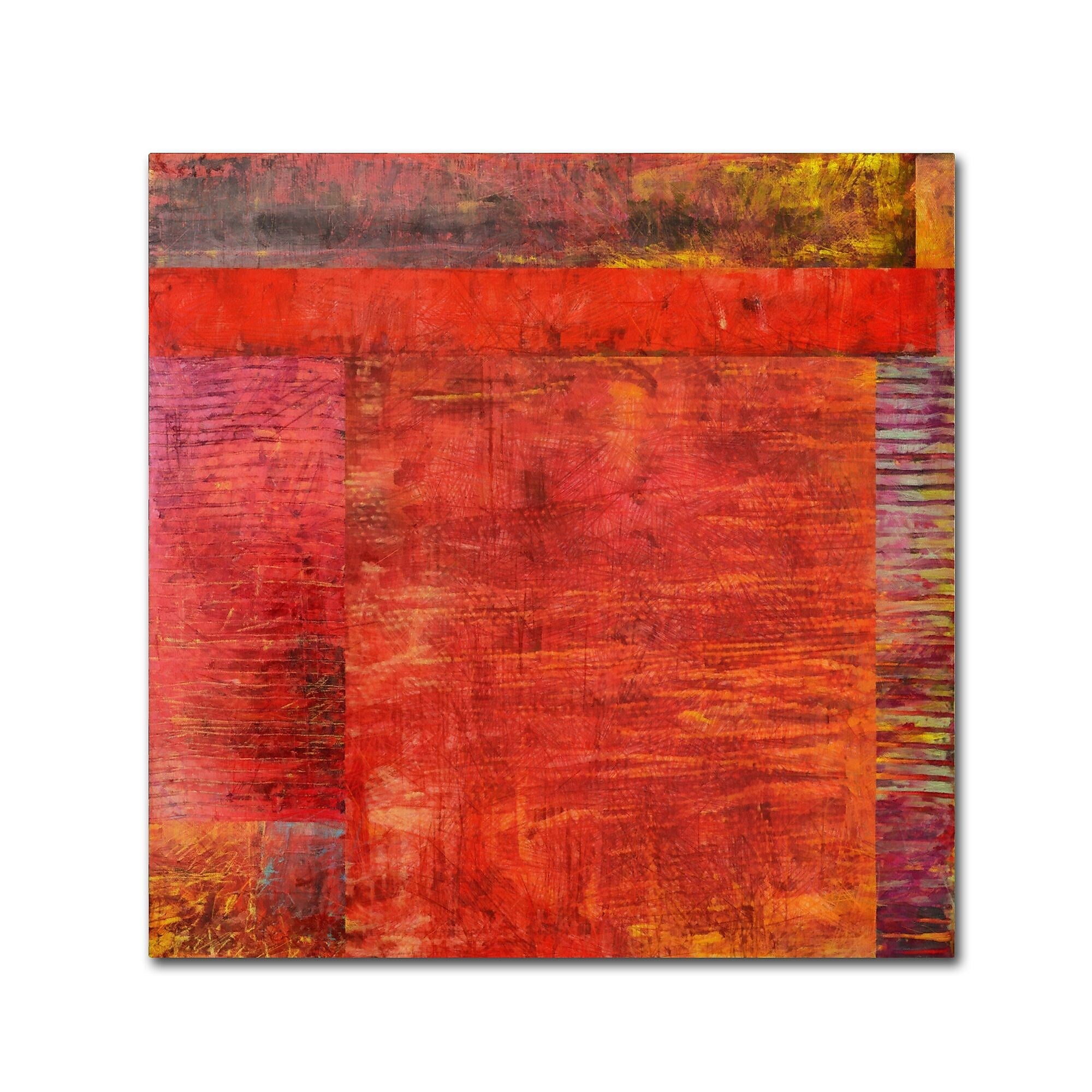 Trademark Fine Art Michelle Calkins 'Essence of Red 2' 18" x 18" Canvas Stretched (190836071999)