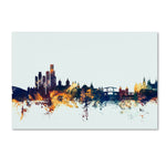 Trademark Fine Art Michael Tompsett 'Amsterdam Skyline Blue' 12" x 19" Canvas Stretched Art Print (190836087488)