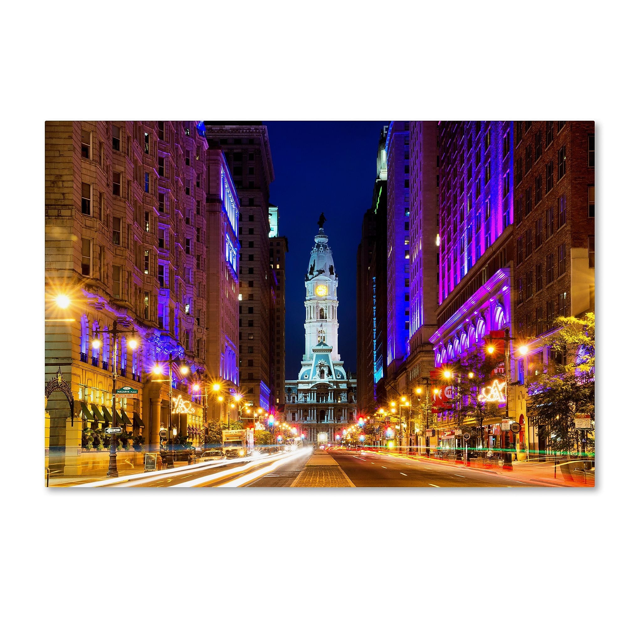 Trademark Fine Art Philippe Hugonnard 'City Hall Philadelphia' 12" x 19" Canvas Stretched Art Print (190836047819)