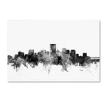 Trademark Fine Art Michael Tompsett 'Richmond Virginia Skyline B&W' 12" x 19" Canvas Stretched Art Print (190836107223)