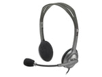 Logitech H111 3.5mm Stereo Computer Headset, On-Ear, Black (981-000612)