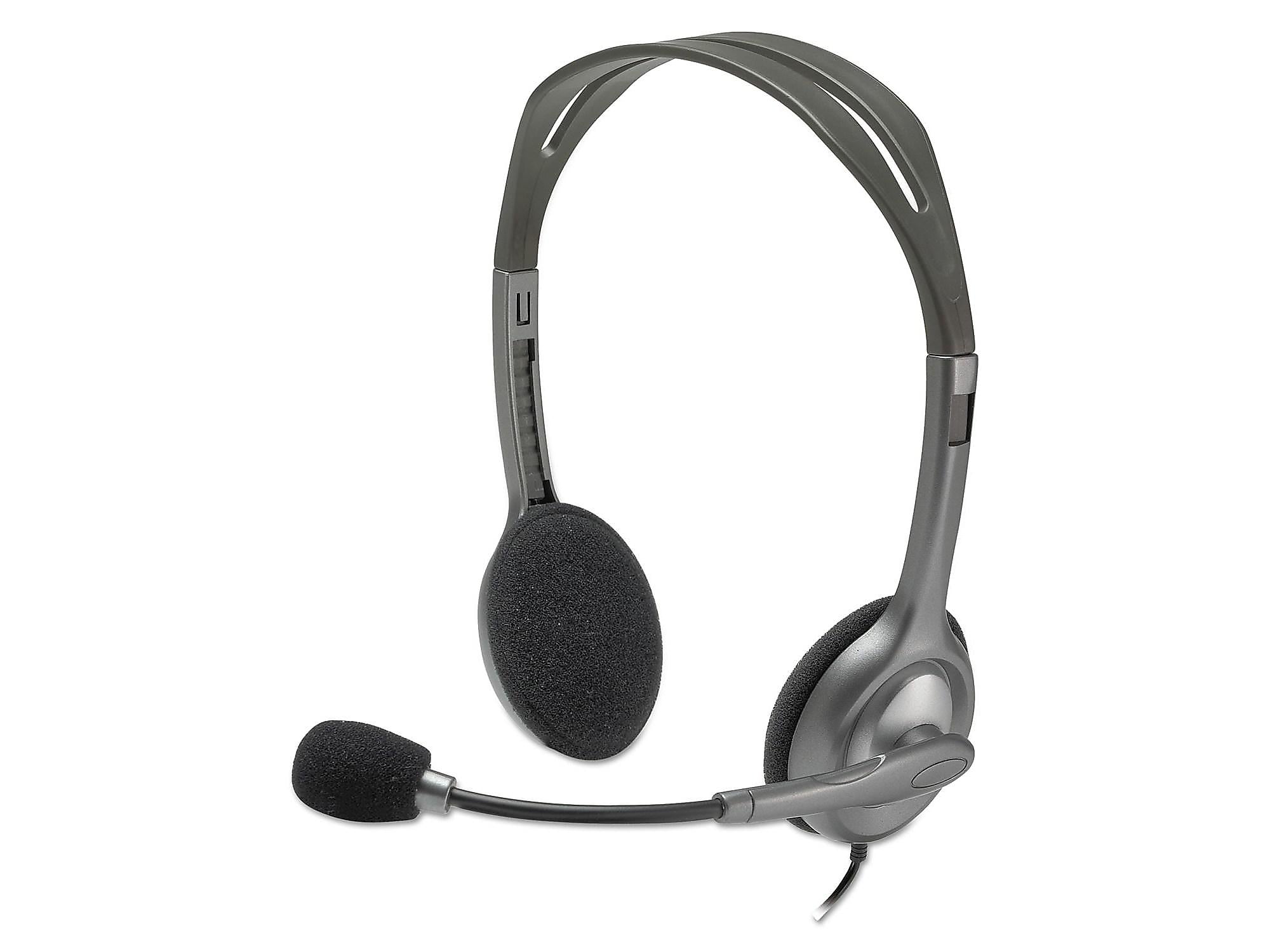 Logitech H111 3.5mm Stereo Computer Headset, On-Ear, Black (981-000612)