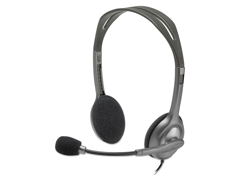 Logitech H111 3.5mm Stereo Computer Headset, On-Ear, Black (981-000612)