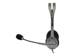 Logitech H111 3.5mm Stereo Computer Headset, On-Ear, Black (981-000612)