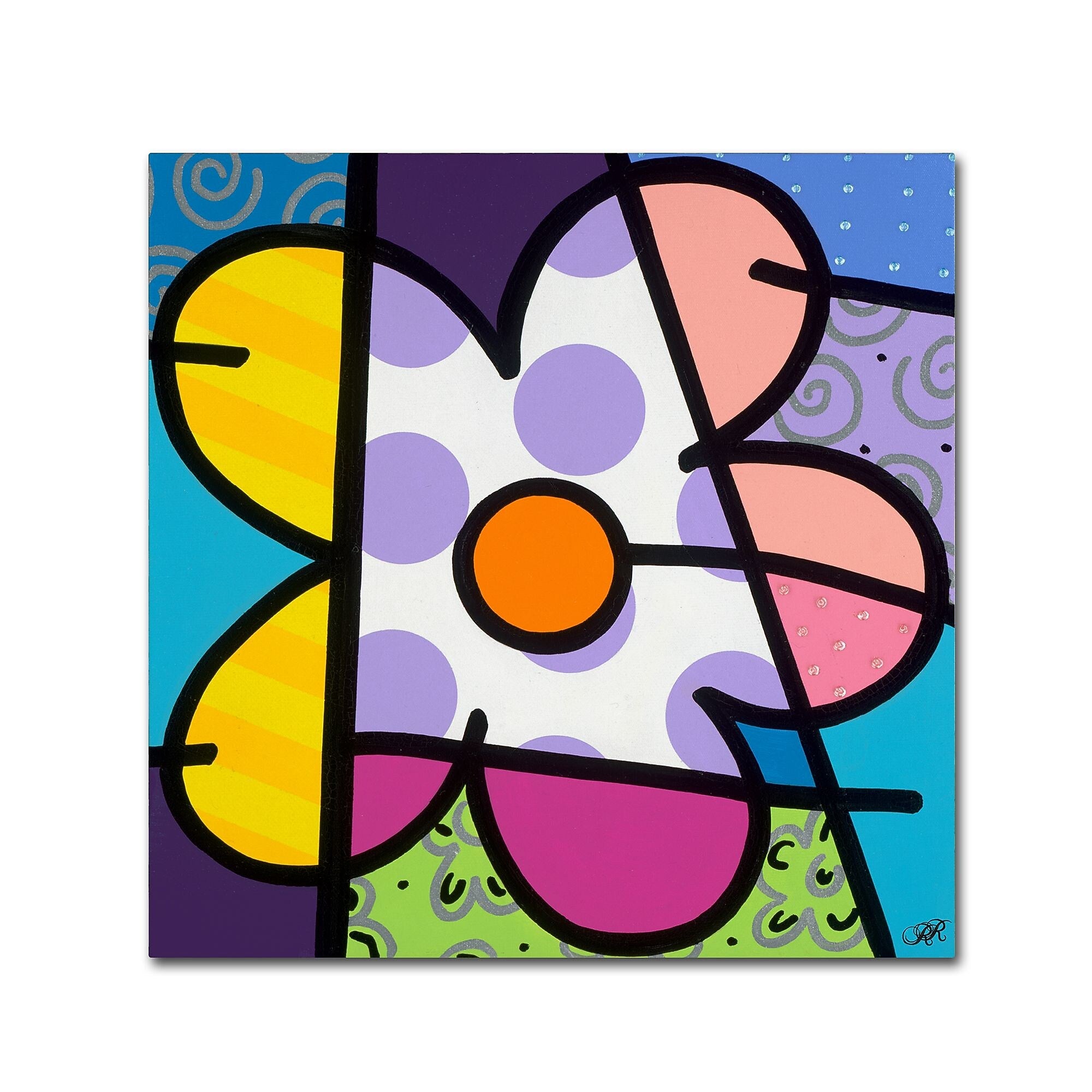 Trademark Fine Art Roberto Rafael 'Big Flower I' 18" x 18" Canvas Stretched Art Print (190836279593)