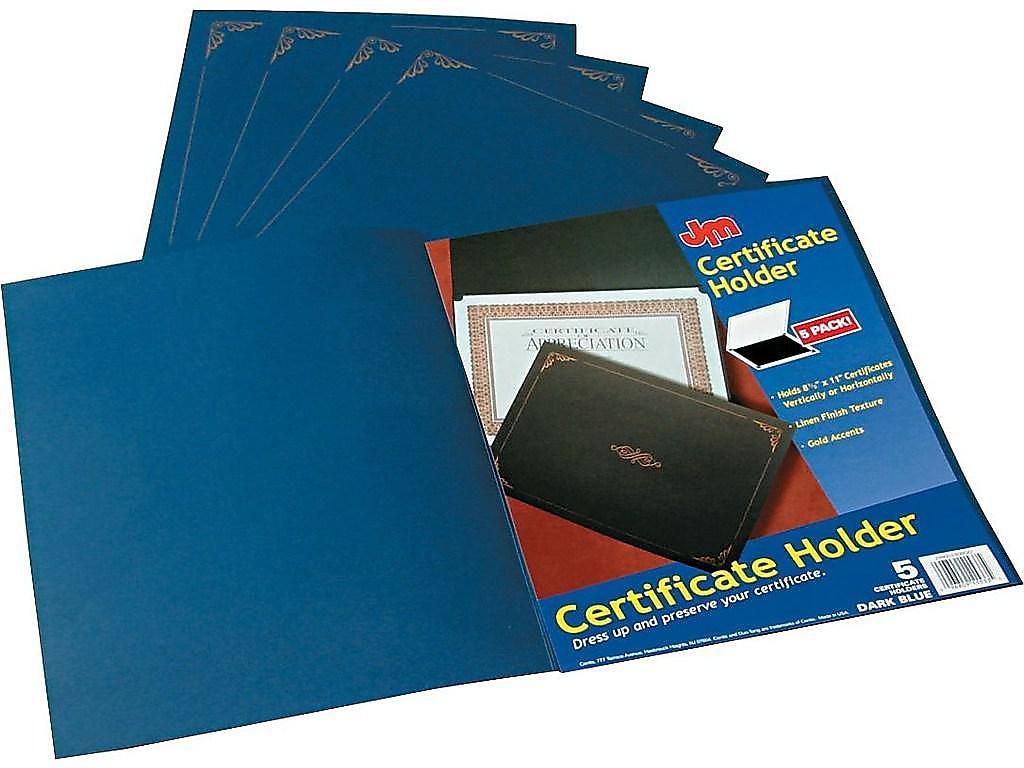 Oxford Certificate Holders, 11.25" x 8.75", Dark Blue, 5/Pack (29900235BGD)