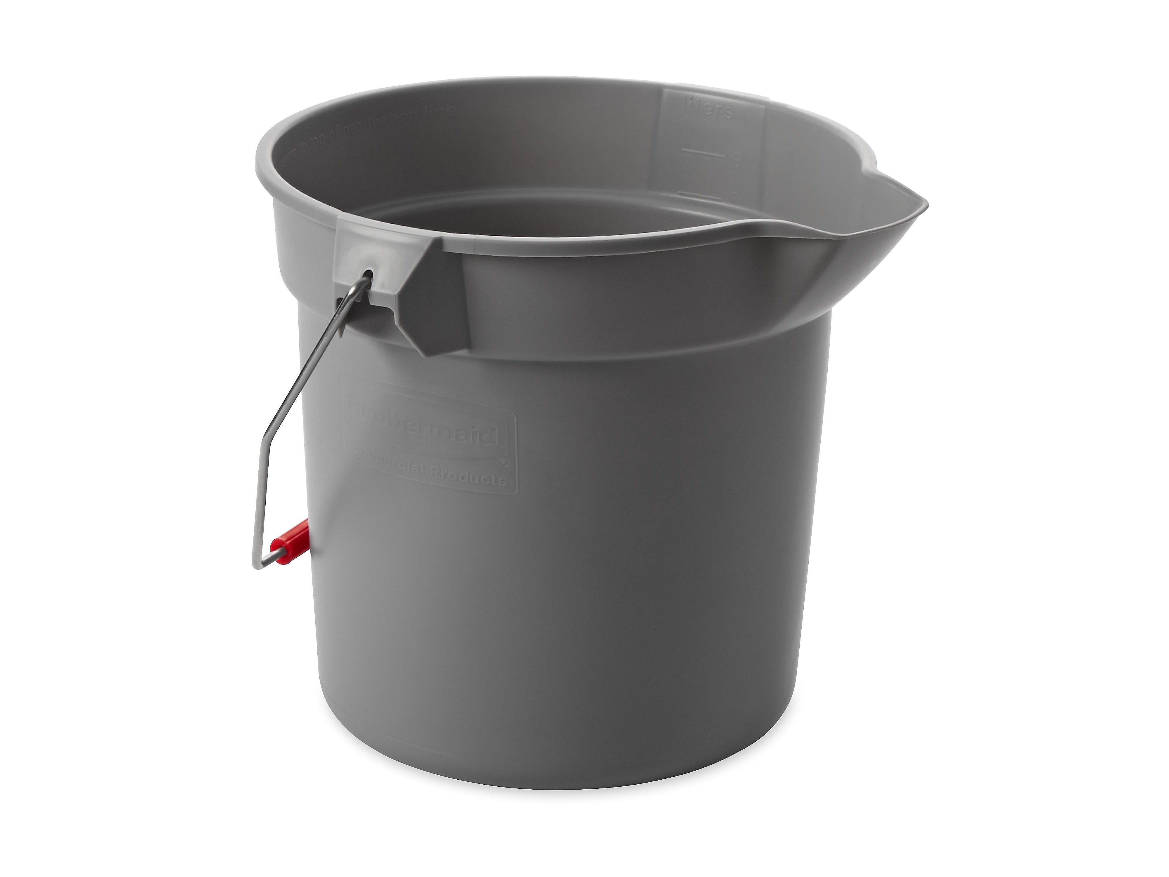 Rubbermaid Brute Plastic Bucket, 10 Quart, Gray (FG296300GRAY)