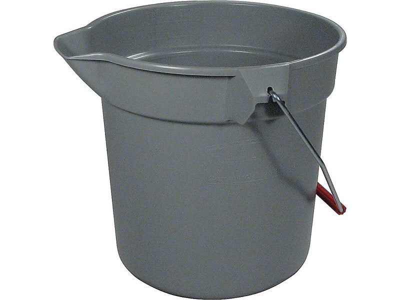Rubbermaid Brute Plastic Bucket, 10 Quart, Gray (FG296300GRAY)
