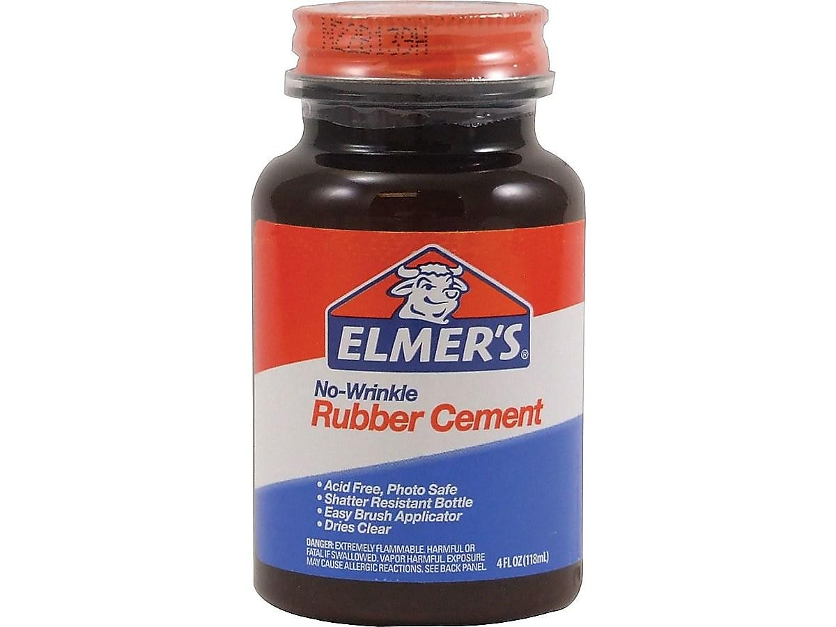 Elmer's No-Wrinkle Rubber Cement, 4 oz. (E904)