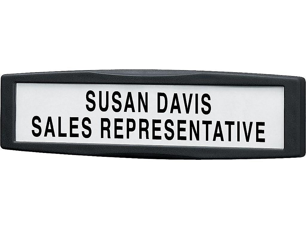Fellowes Partition Additions Plastic Name Plate, Dark Graphite (75906)