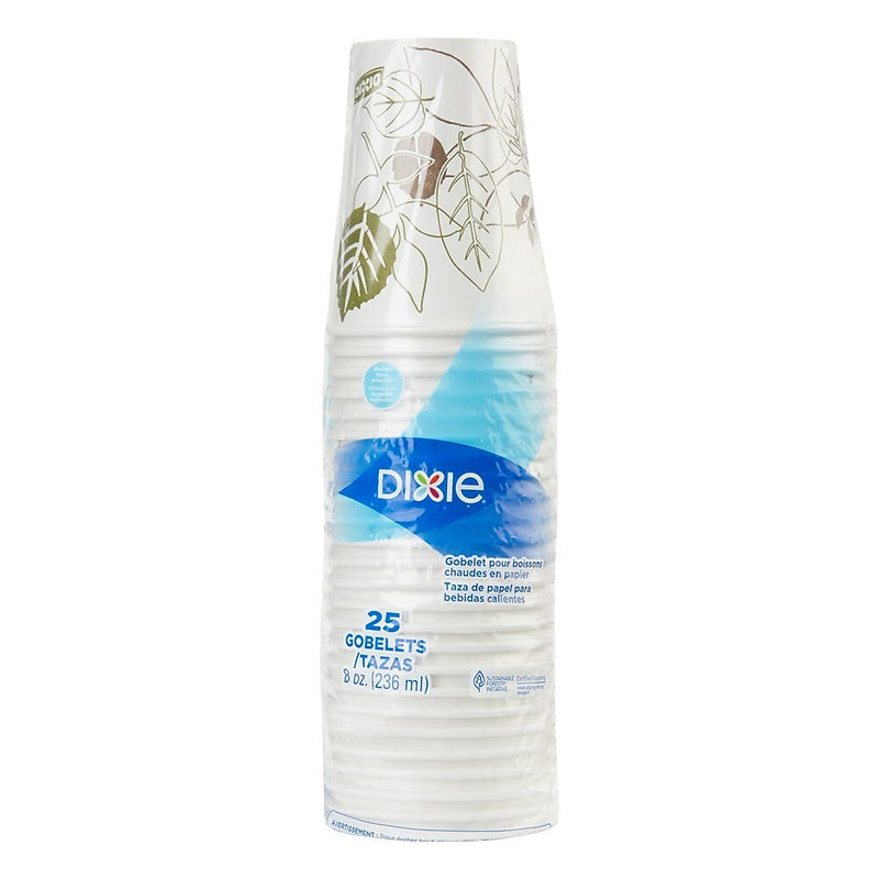 GP PRO Dixie WiseSize Paper Hot Cup, 8 oz, Pathways, Pack of 500 (2338WSCT)