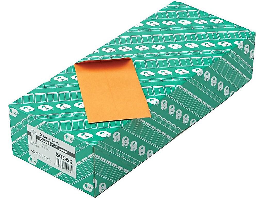 Quality Park Kraft #5 1/2 Envelope 3 1/8" x 5 1/2", Brown, 500/Box (QUA50562)
