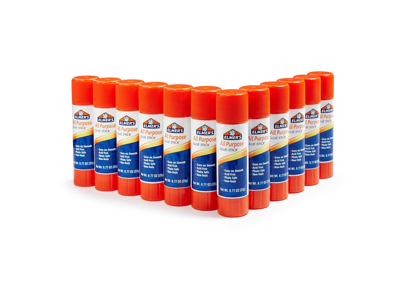 Elmer's All-Purpose Jumbo Washable Glue Sticks, 0.77 oz., White, 12/Pack (E517)