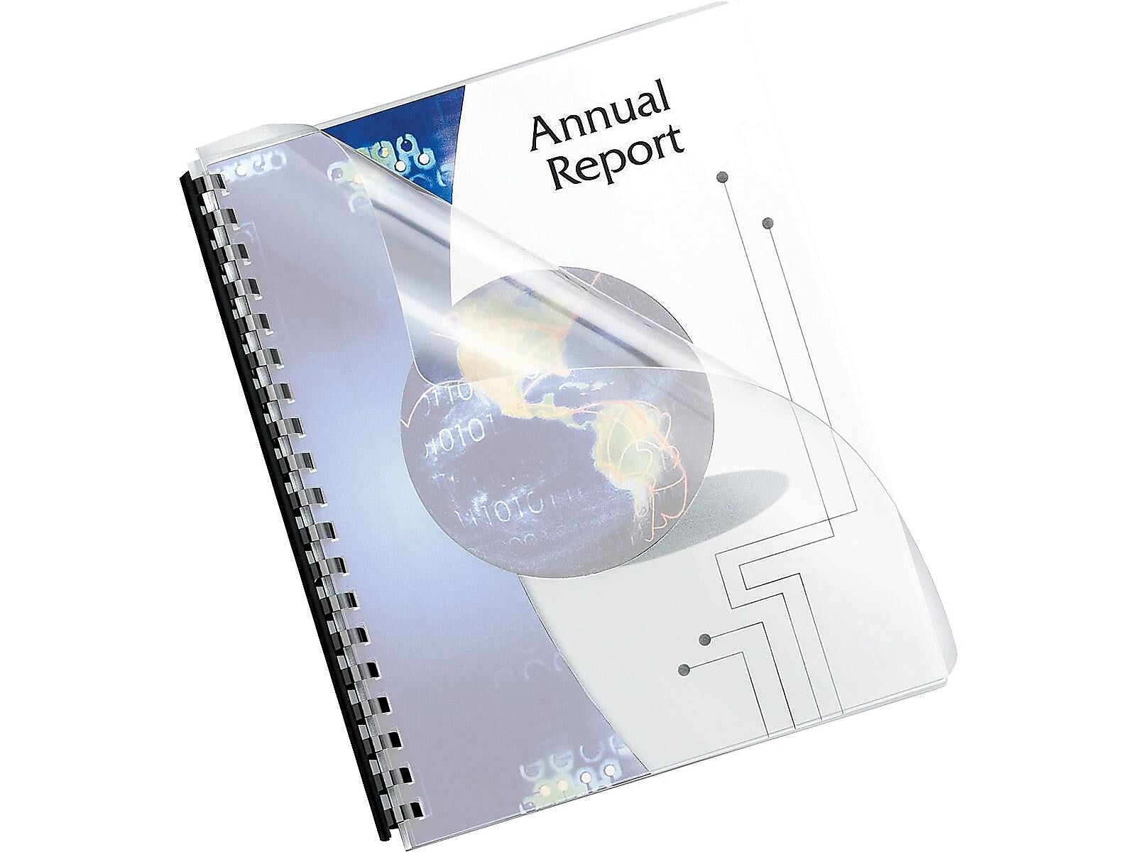Fellowes Futura Presentation Covers Oversize, Frosted Presentation Covers, 8.75"W x 11.25"H, Clear, 25 Pack (5224201)
