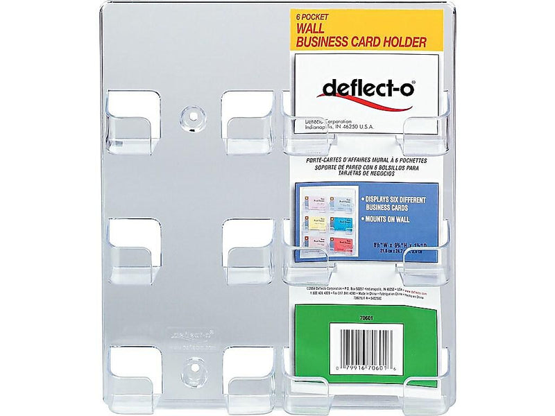 Deflect-O Wall Mounted Card Holders, Clear (70601)