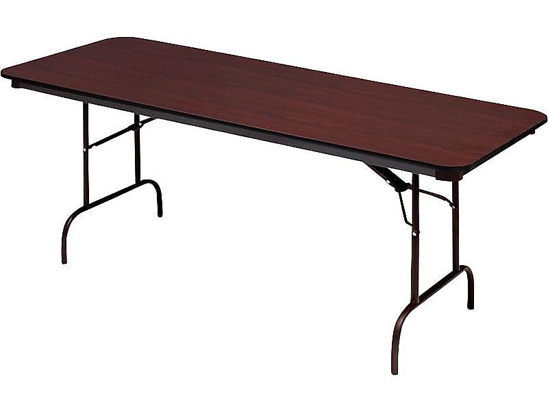 ICEBERG Premium Folding Table, 72" x 30", Mahogany (55224)