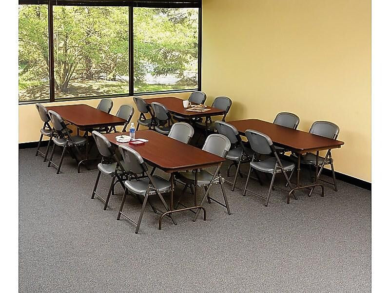 ICEBERG Premium Folding Table, 72" x 30", Mahogany (55224)