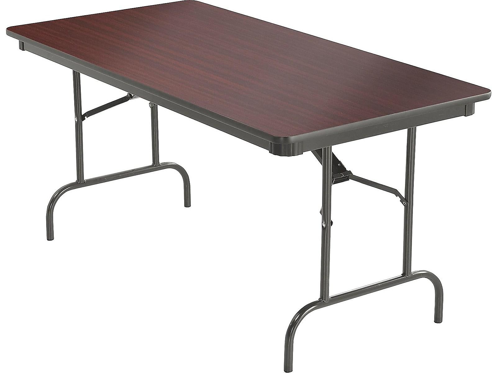 ICEBERG Premium Folding Table, 60" x 30", Mahogany (55214)