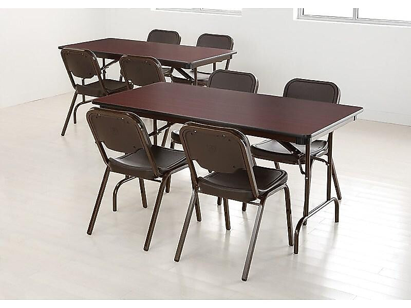 ICEBERG Premium Folding Table, 60" x 30", Mahogany (55214)