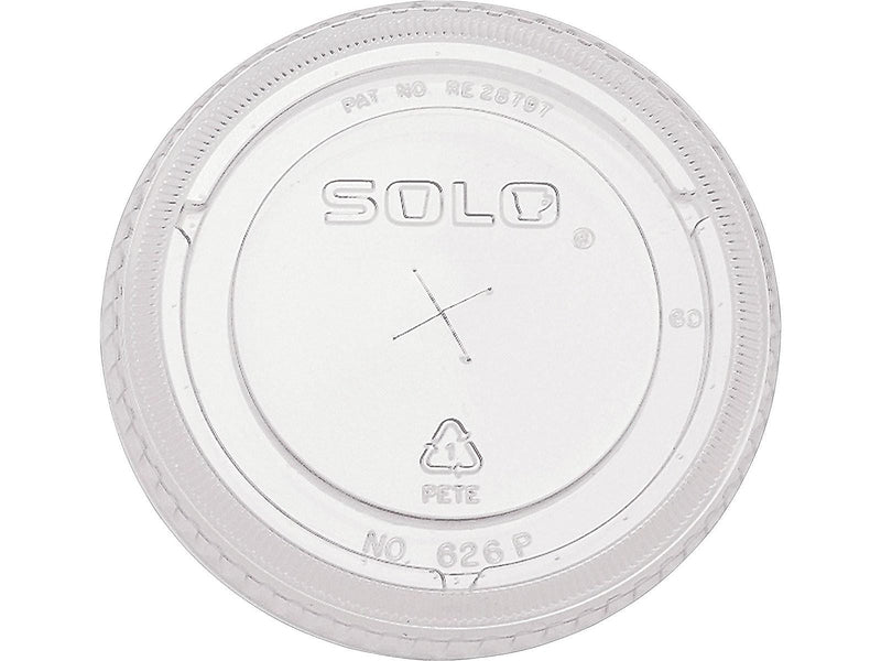 Solo Straw-Slotted PET Cold Cup Lid, Compatible with 16-24 oz. Cups, Clear, 1000/Pack, Carton (626TS)