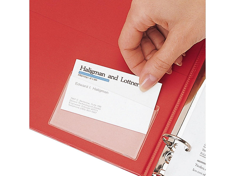 Cardinal HOLDit! Business Card Poly Binder Pockets, Clear, 10/Pack (CRD 21500CB)