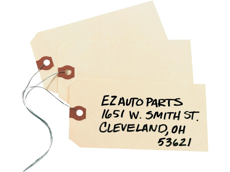 Avery Shipping Tags with Wire, 5-1/4" x 2-5/8", Manila, 1,000 Tags/Box (12606)