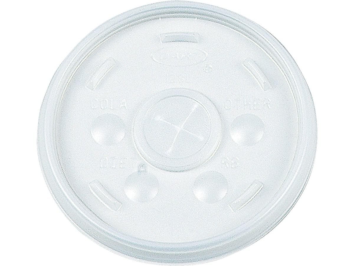 Dart Straw Slot Lids, 16 oz., Clear, 1000/Carton (16SL)