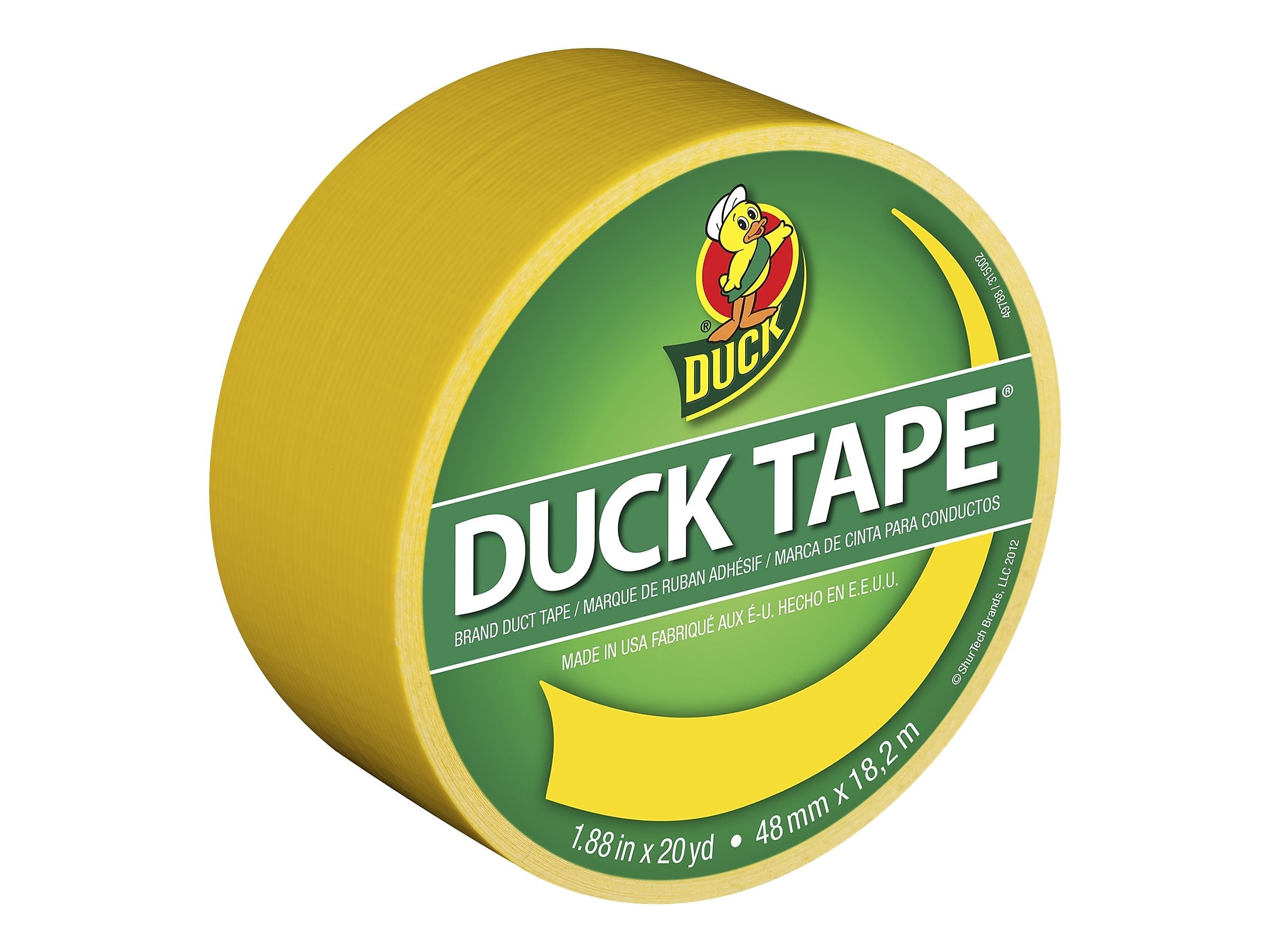 Duck Heavy Duty Duct Tape, 1.88" x 20 Yds., Yellow (1304966)