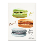 Trademark Fine Art Jennifer Redstreake '3 Macarons with Words' 14" x 19" Canvas Stretched (886511940772)