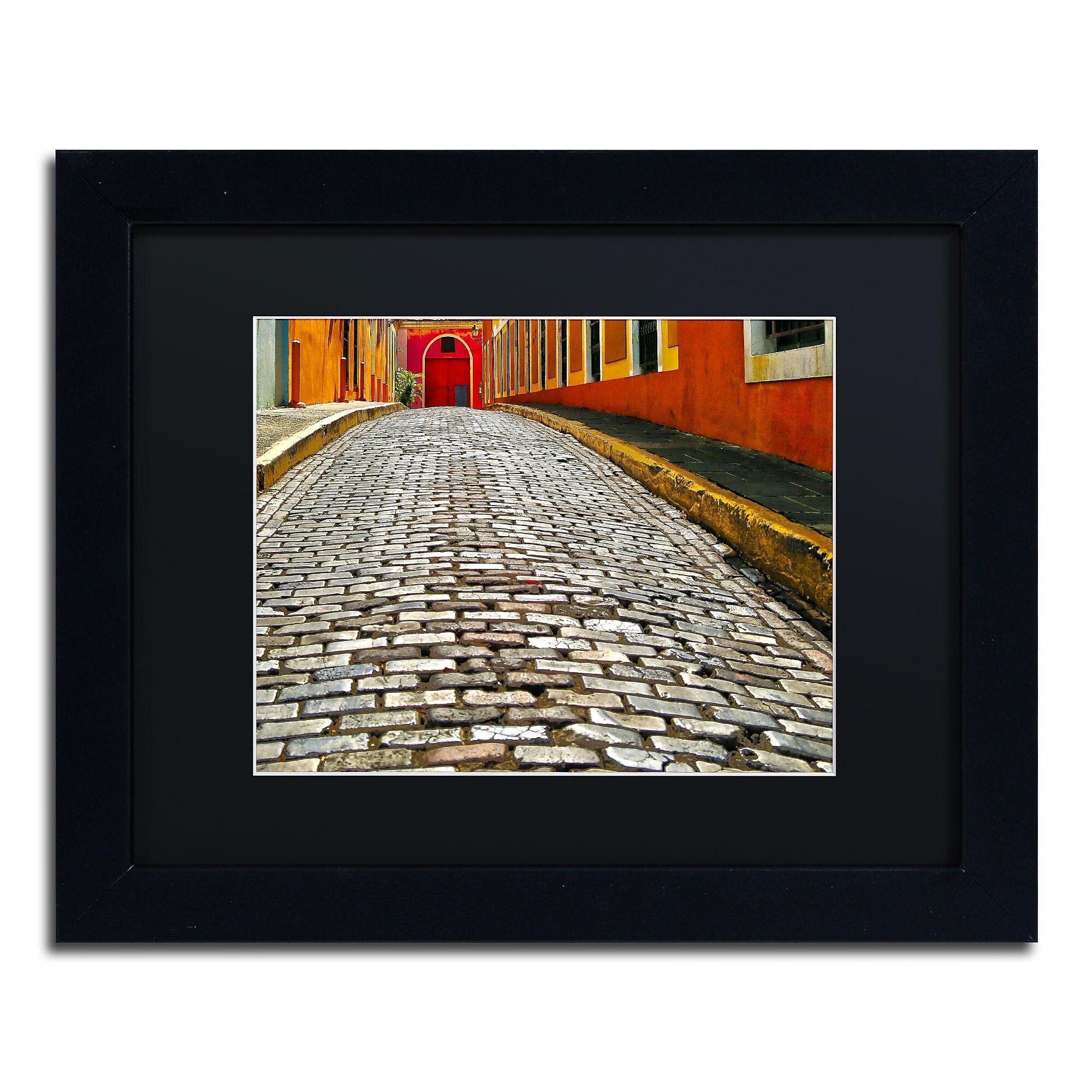 Trademark Fine Art CATeyes 'Old San Juan 14' 11" x 14" Matted Framed Art Print (190836040179)
