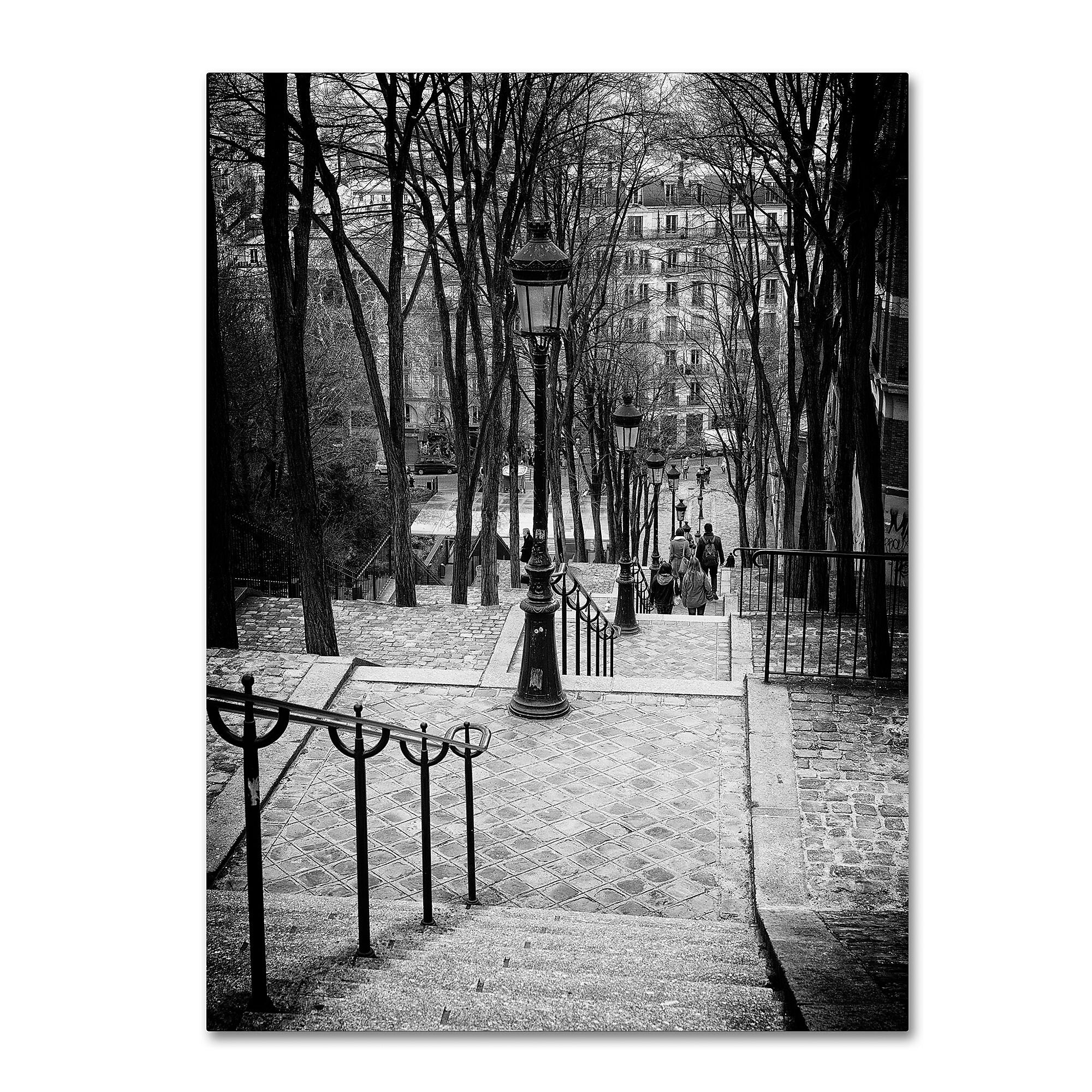 Trademark Fine Art Philippe Hugonnard 'Staircase Montmartre Paris' 14" x 19" Canvas Stretched Art Print (190836046553)