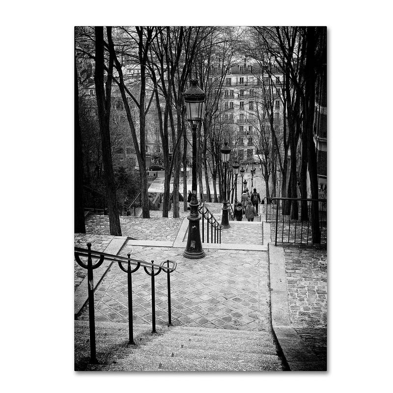 Trademark Fine Art Philippe Hugonnard 'Staircase Montmartre Paris' 14" x 19" Canvas Stretched Art Print (190836046553)