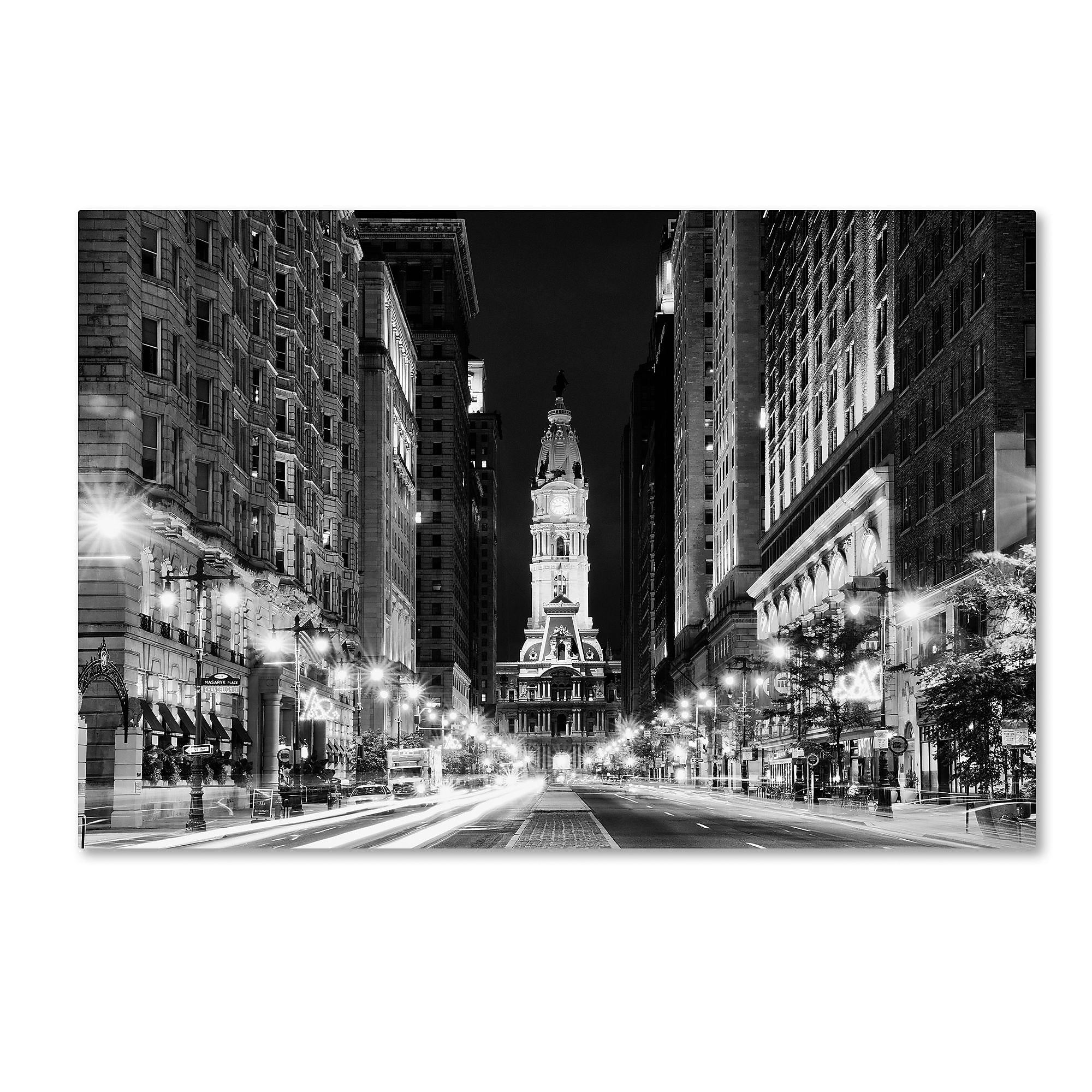 Trademark Fine Art Philippe Hugonnard 'City Hall Philadelphia' 12" x 19" Canvas Stretched Art Print (190836116003)