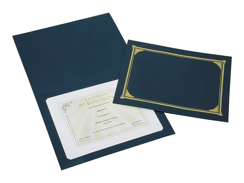 AbilityOne SKILCRAFT Certificate Holders, 8.5" x 11", Blue, 5/Pack (NSN5195771)