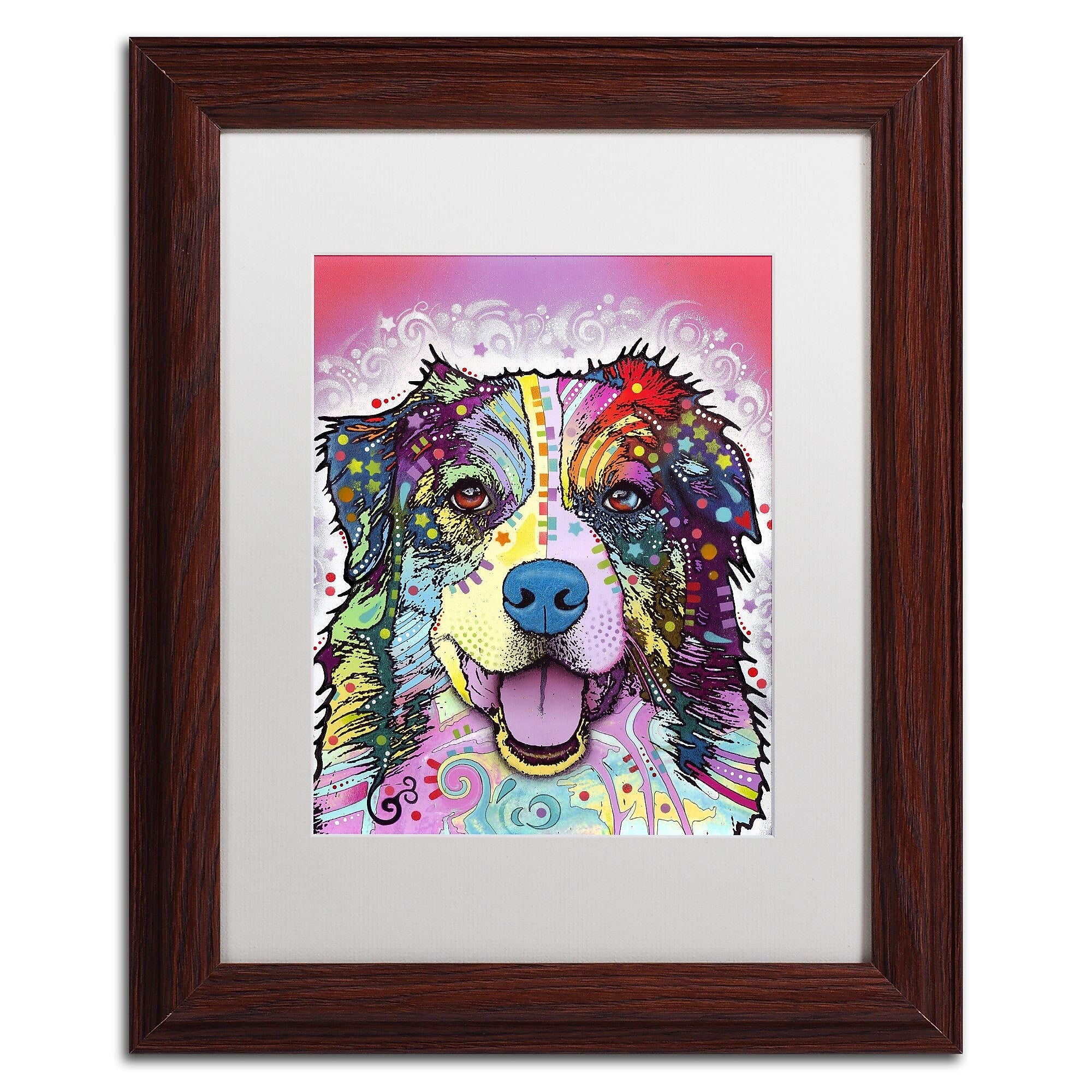 Trademark Fine Art Dean Russo 'Australian Shepherd' 11" x 14" Matted Framed (190836149551)