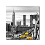 Trademark Fine Art Philippe Hugonnard 'Taxis in New York' 14" x 14" Canvas Stretched Art Print (190836121205)