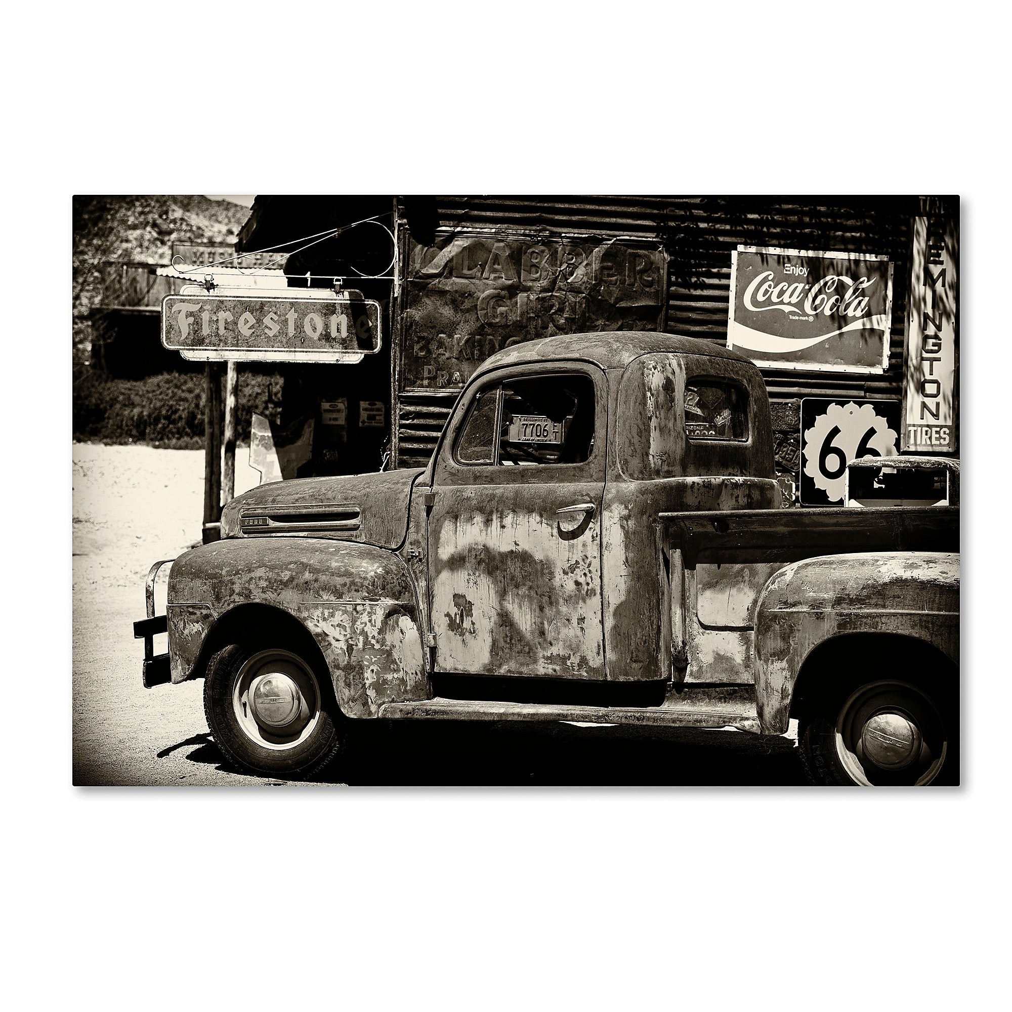 Trademark Fine Art Philippe Hugonnard 'US Truck' 12" x 19" Canvas Stretched (190836047635)