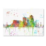 Trademark Fine Art Marlene Watson 'Tucson Arizona Skyline Mclr-1' 12" x 19" Canvas Stretched (190836211869)