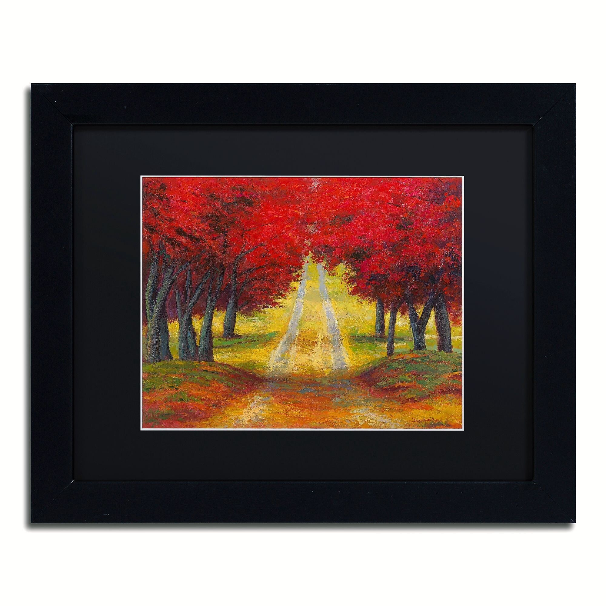 Trademark Fine Art Daniel Moises 'Autumn Pathway' 11" x 14" Matted Framed Art Print (190836277629)