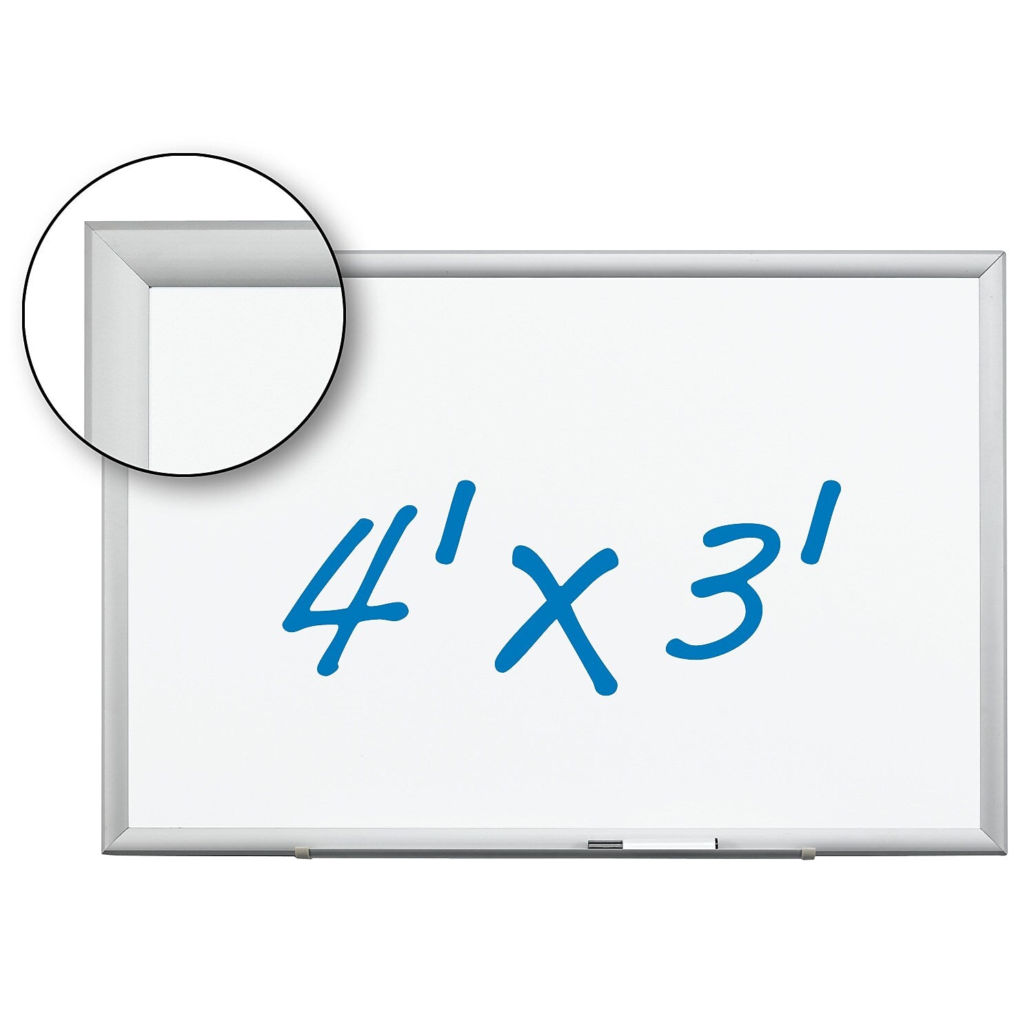 3M™ Porcelain Dry Erase Board, Aluminum Frame, 48" x 36" (DEP4836A)