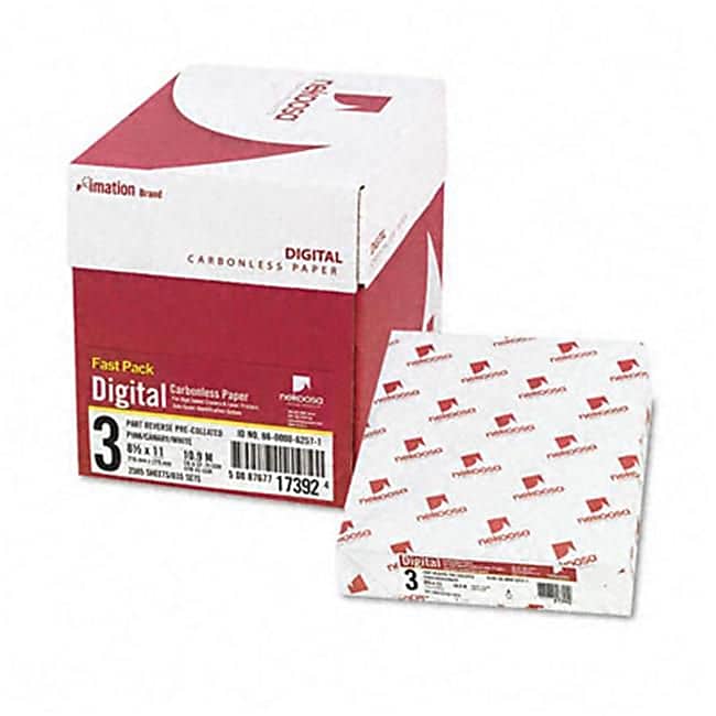 Nekoosa Fast Pack Digital Carbonless Paper- 8-1/2 x 11- White/Canary/Pink- 2500/Carton( AZNEKO17392)