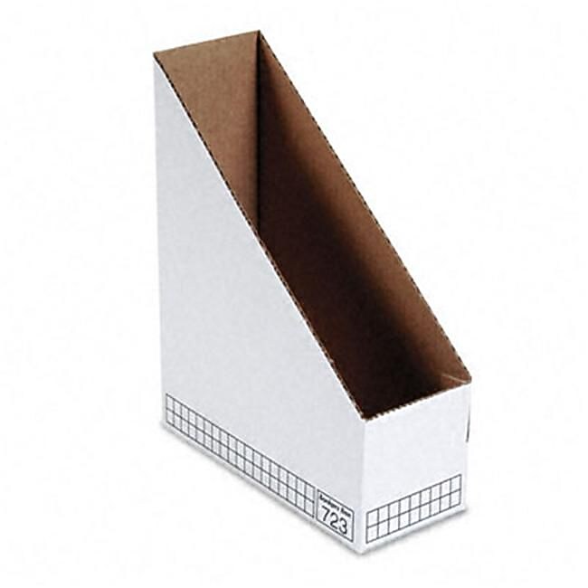 BANKERS BOX STOR/FILE Magazine File, Letter, White/Blue, 11 3/4"H x 4"W x 9 1/4"D, 12/Ct (10723)
