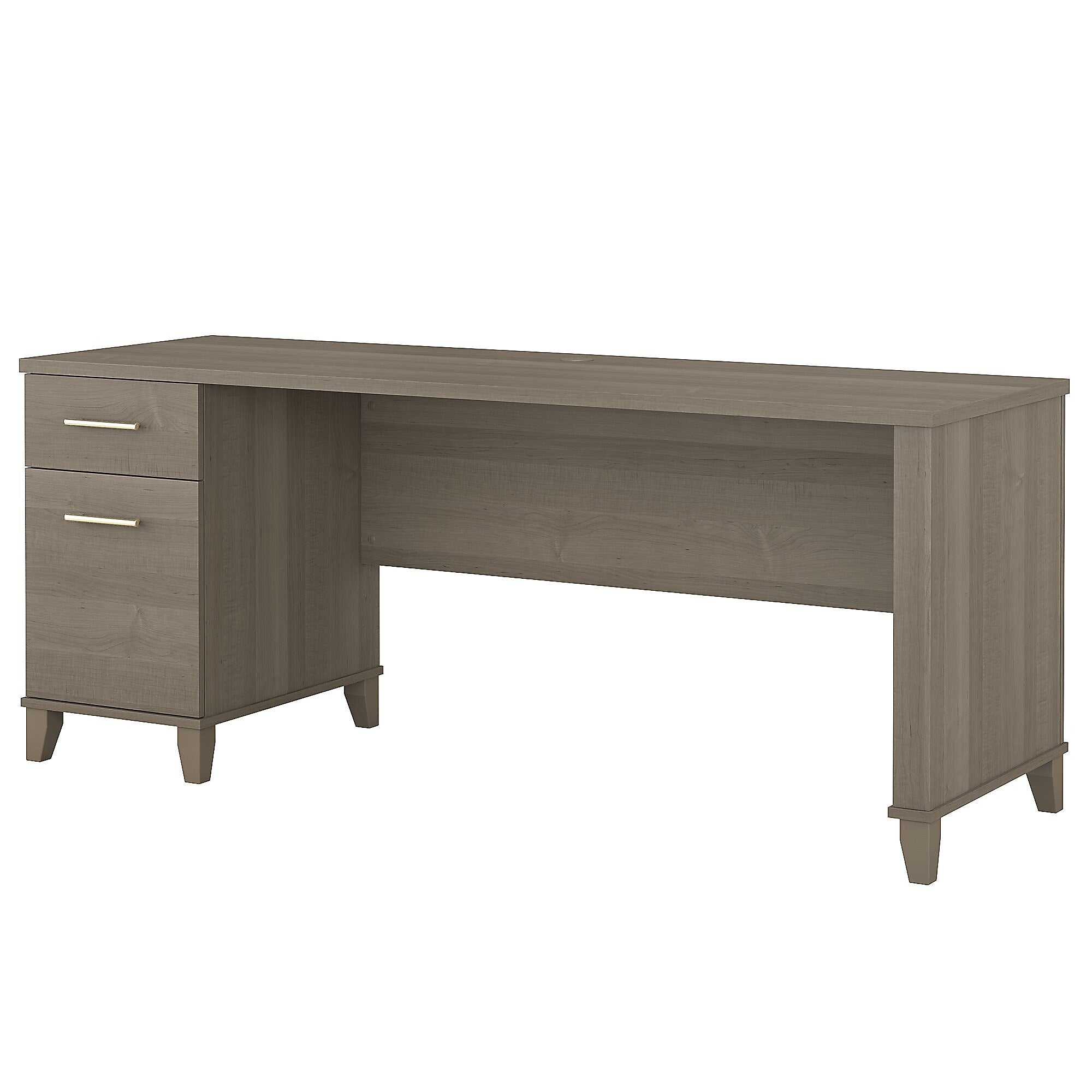 Bush Furniture Somerset 72"W Office Desk with Drawers, Ash Gray (WC81672)