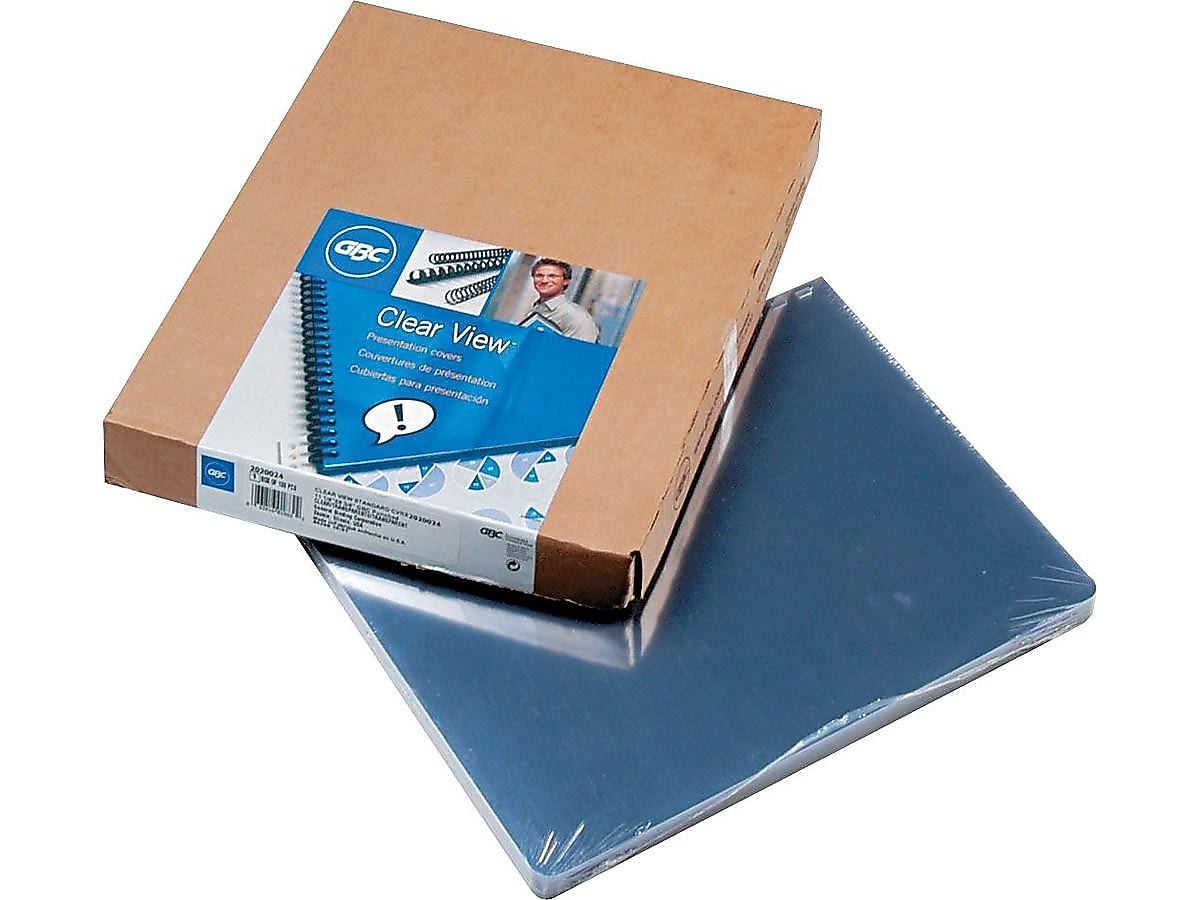 Swingline GBC Clear View Presentation Covers, 8.75"W x 11.25"H, Clear, 100 Box (2020024)