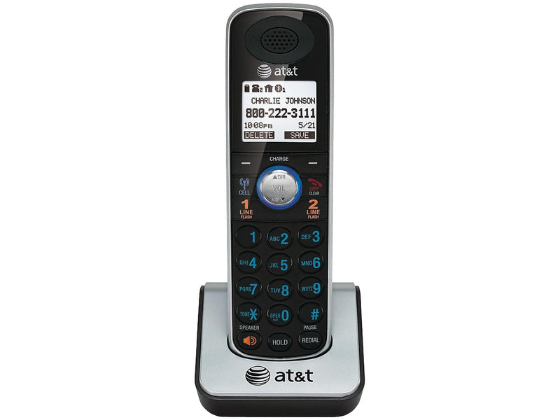 AT&T TL86009 2-Line Cordless Expansion Phone for TL86109, Silver/Black